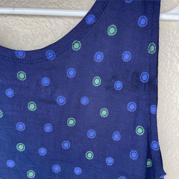 Gudrun Sjoden Navy Polka Dot Sleeveless 100% Modal Dress Size Small One Pocket - Picture 9 of 11